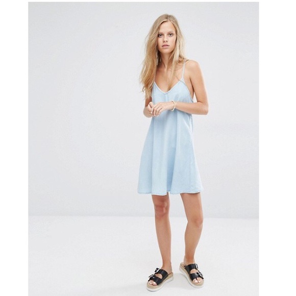 Asos Denim Slip Dress size M - Picture 2 of 5